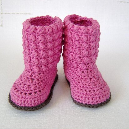 Bubble Stitch Baby Booties