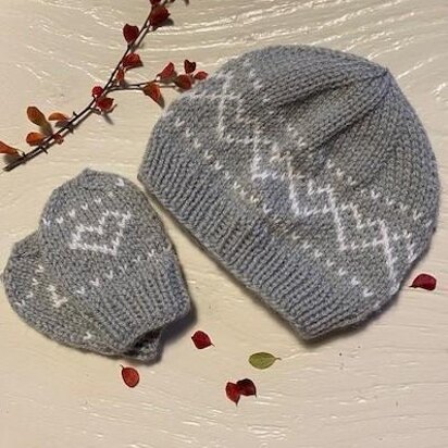 Love in the Round Newborn Hat & Mittens - knitting pattern