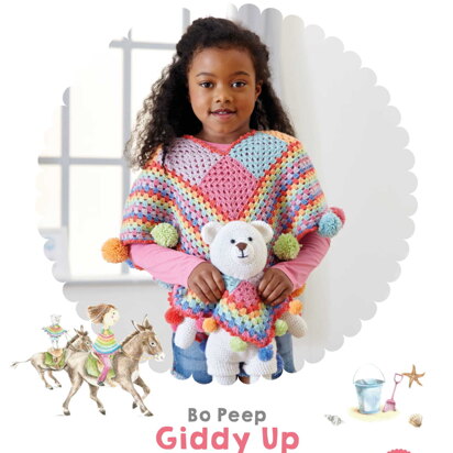 Giddy Up Poncho in West Yorkshire Spinners Bo Peep Luxury Baby DK - Downloadable PDF