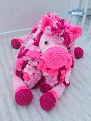 3in1 Pink Pony Baby Blanket Crochet Pattern