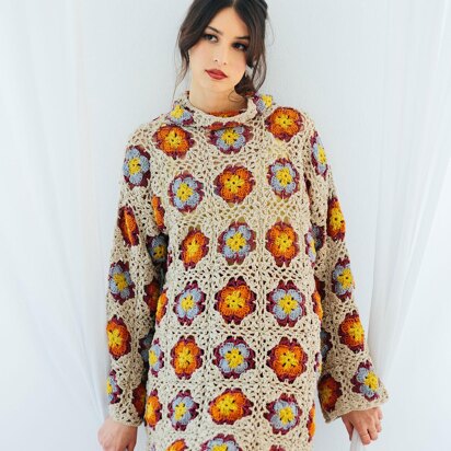 Lotus flower Granny Square Tunic /Dress