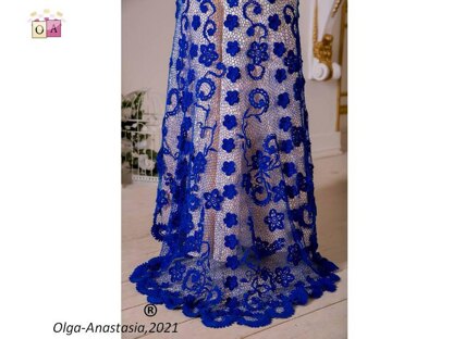 Wedding lace dress blue