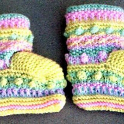 Sampler Stitch Baby Booties