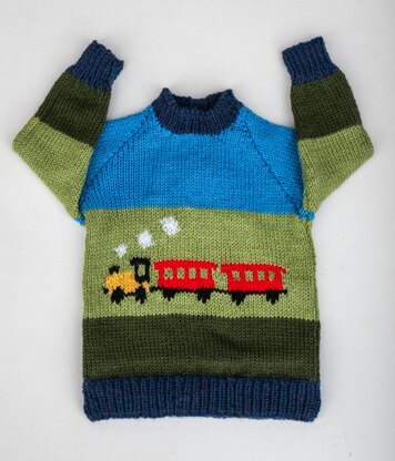 Steam train sweater and hat