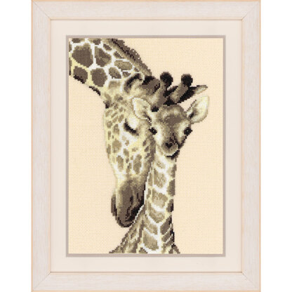 Vervaco Giraffe Family Cross Stitch Kit - 19cm x 28cm