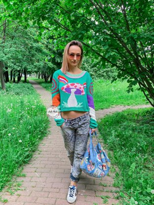 Hippie magic mushroom sweater