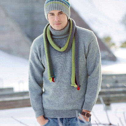 Grauer Herrenpullover in Schachenmayr Merino Extrafine 120 - S7040