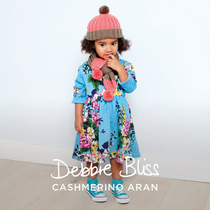 "Florence Hat & Scarf" - Hat Knitting Pattern in Debbie Bliss Cashmerino Aran - DBS073