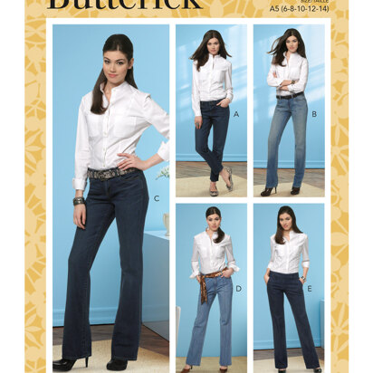 Butterick Jeans und -Hosen mit vier Taschen für Damen B6800 - Schnittmuster
