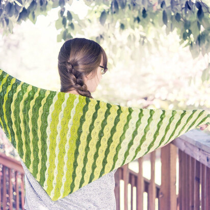 Marron Dropped-Stitch Shawl in SweetGeorgia Party of Five Tough Love Sock Set - Downloadable PDF