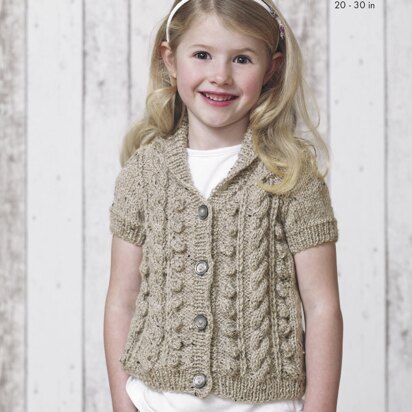 Cardigans in King Cole Big Value Aran - 4434 - Downloadable PDF