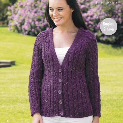 Cardigan and Sweater in King Cole Fashion Aran - 4347 - Downloadable PDF