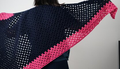 Granny stripes shawl crochet pattern