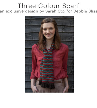 Debbie Bliss Three Colour Scarf PDF (Free)