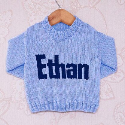 Intarsia - Ethan Moniker Chart - Childrens Sweater