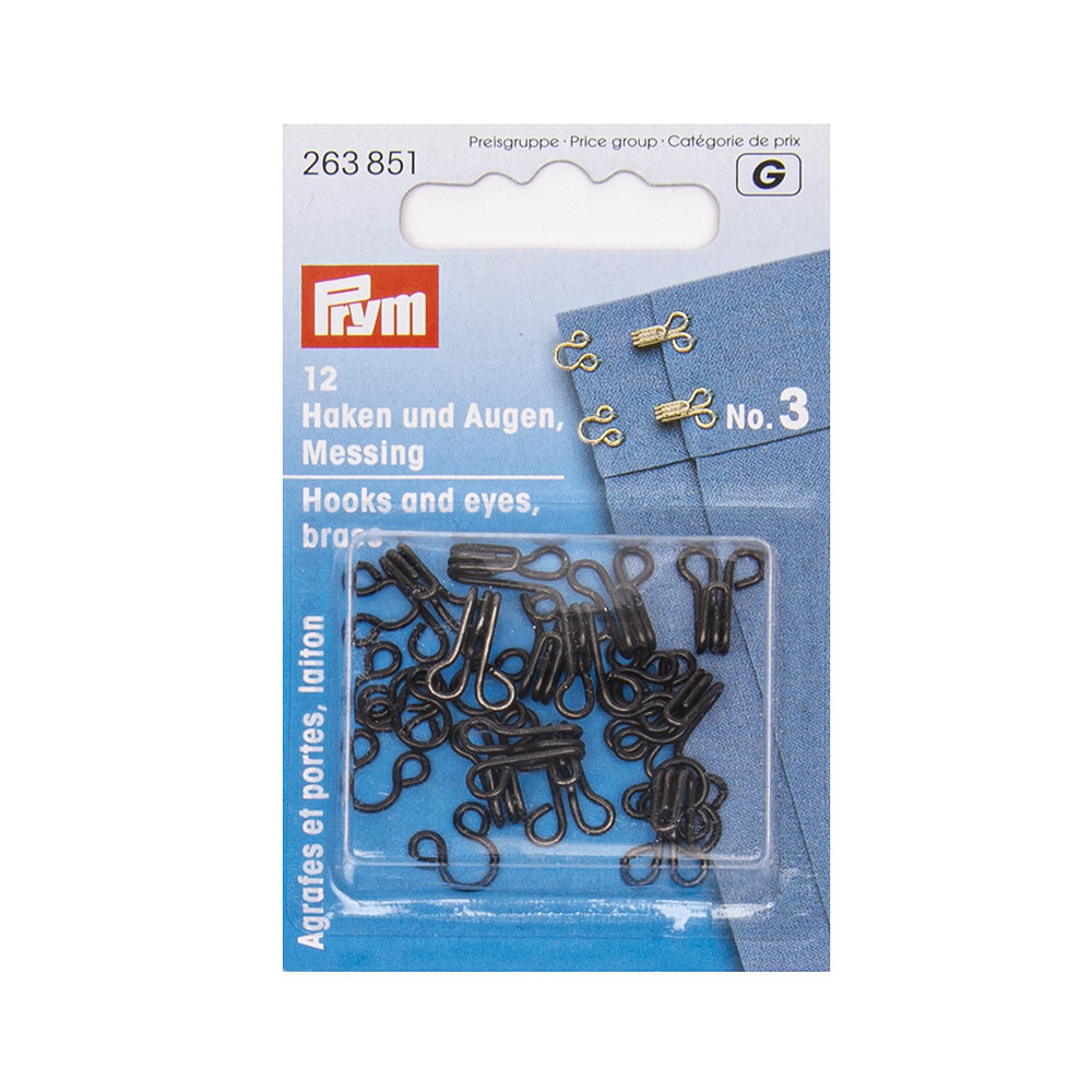 Prym SpRing Hooks and Eyes Size 3 - Silver