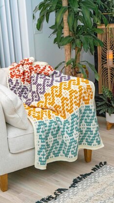 Waves Mosaic Crochet Blanket