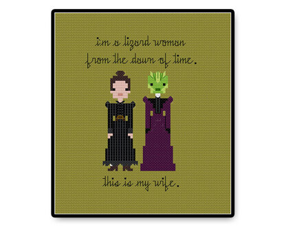 Jenny and Vastra In Love - PDF Cross Stitch Pattern