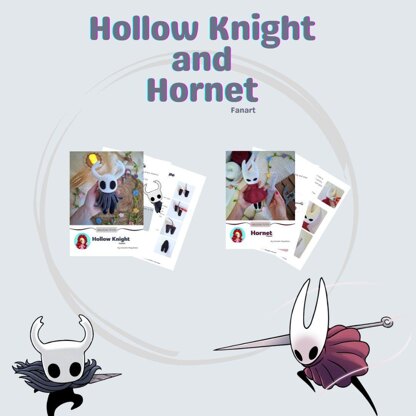 Hollow Knight and Hornet Amigurumi Pattern Bundle