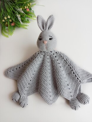 Bunny baby lovey, crochet blanket pattern