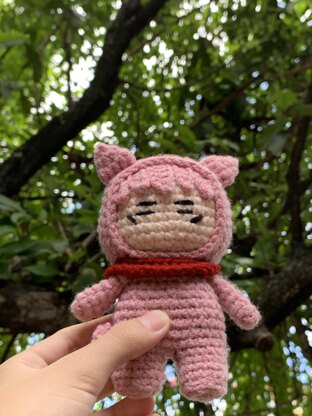 Itadori Pink Cat crochet pdf pattern