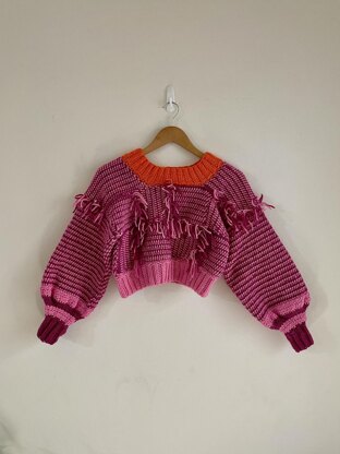 Tassel Crop Sweater