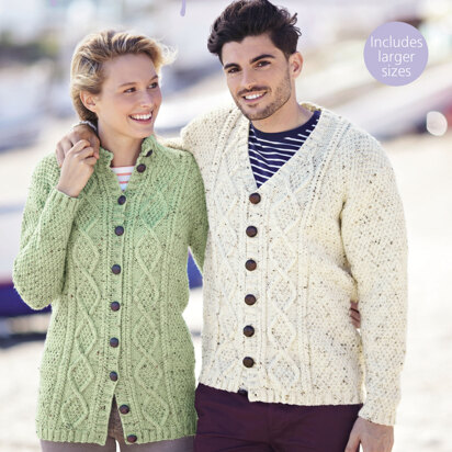 Cardigans in Hayfield Bonus Aran Tweed - 8101 - Downloadable PDF