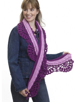 Crocheted Layered Scarf in Caron Simply Soft Collection - Downloadable PDF