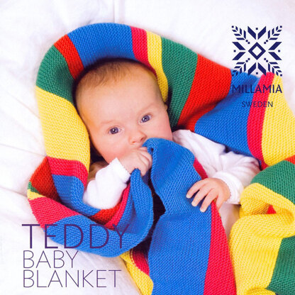 "Teddy Baby Blanket" - Afghan Knitting Pattern For Beginners - Blanket Knitting Pattern in MillaMia Naturally Soft Merino