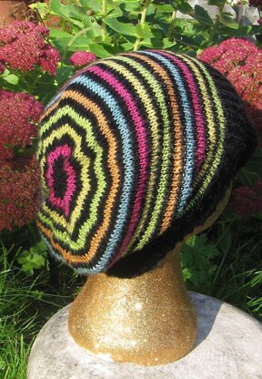 Silk Stripey Peak Slouch Hat