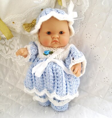 Berenguer Dolls clothes knitting pattern, Dress, Hat and Shoes