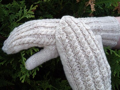 Twisted Trails Cabled Mittens