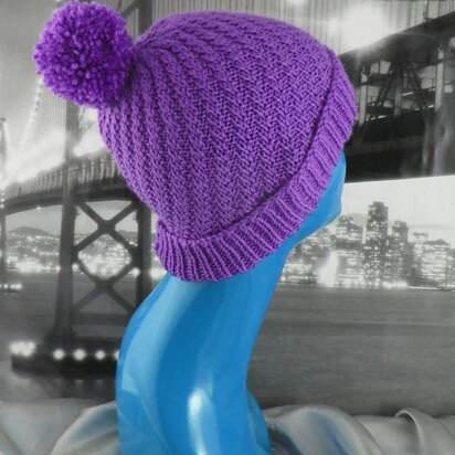 Swirl Bobble Beanie Hat Circular