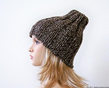 Slouchy Hat, Knit Beanie Hat