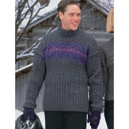 Men's Cable & Snowflake in Patons Classic Wool Worsted