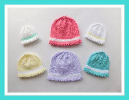 Picot Edge Baby Hats