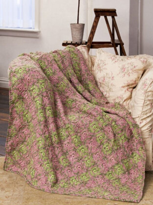 Garden Walk Throw in Caron Simply Soft and Caron Simply Soft Collection - Downloadable PDF