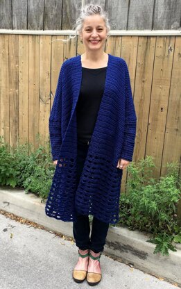 Crochet Cardigan Pattern: Blue Ripples Sweater