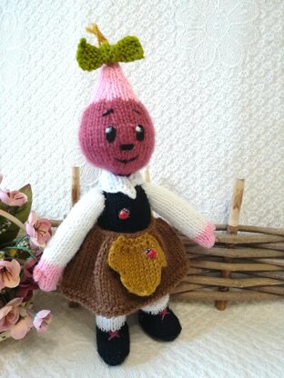 Toy Knitting Patterns -Knit doll Gir Radish