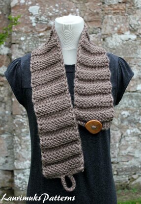 Taupe skinny button scarf
