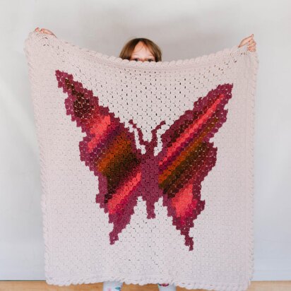 C2C Crochet Butterfly Blanket