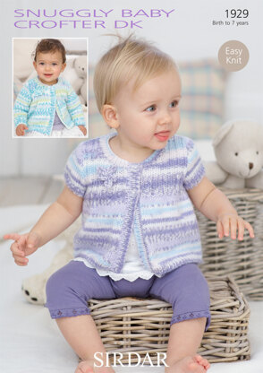 Long and Short Sleeved Cardigans in Sirdar Snuggly Baby Crofter DK - 1929 - Downloadable PDF