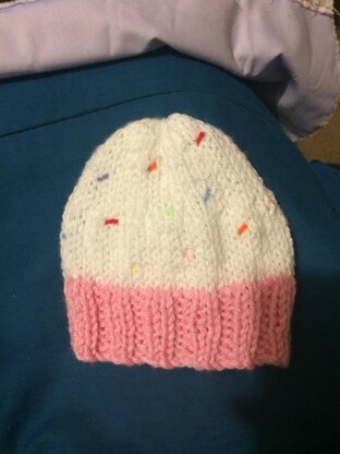 Cute Sprinkle Cupcake Newborn Baby Beanie Pattern