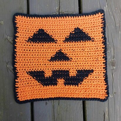 Jack-o-Lantern Dishcloth