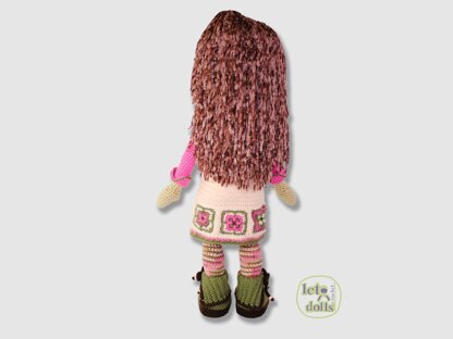 24 inch crochet doll pattern PDF, XL amigurumi doll, Pippa