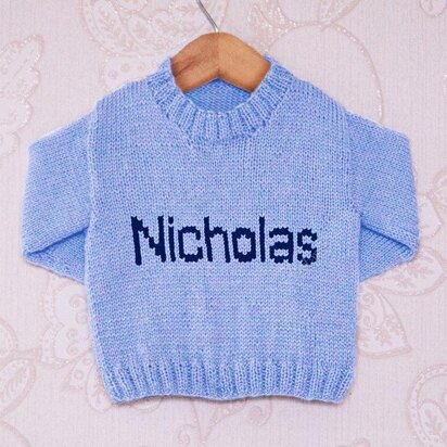 Intarsia - Nicholas Moniker Chart - Childrens Sweater