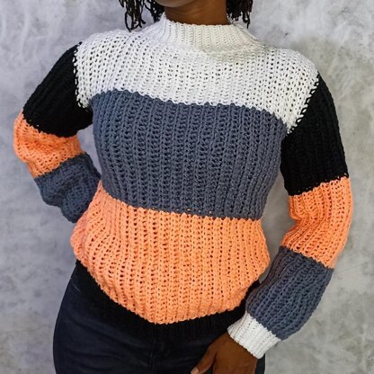 The multi colour block sweater pattern