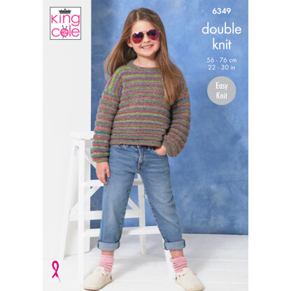 Sweater and Cardigan Knitted in King Cole Jamboree DK - P6349
