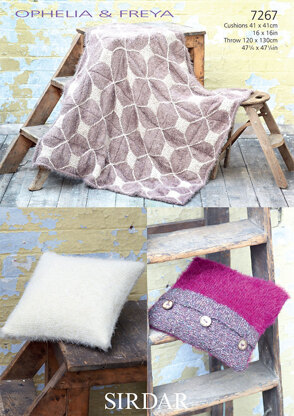 Throw and Cushions in Sirdar Ophelia and Freya - 7267 - Downloadable PDF