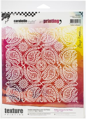 Carabelle Studio Art Printing Square Rubber Texture Plate - Indian Wallpaper